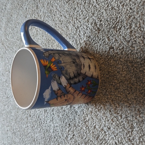 Debi Hron Gibson 4 Cats Kittens chasing bird Coffee Tea Cup Mug 4”  2014 - Picture 2 of 5